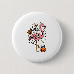 Skelett Reitender Flamingo Halloween Süßigkeiten S Button