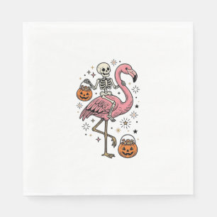 Skelett Reitender Flamingo Halloween Süßigkeiten S Serviette