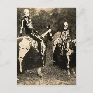 Skelett-Reiter aus dem 1900er Jahrhundert Postkarte