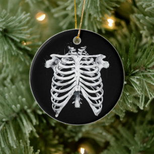 Skelett-Rippenkäfig-Halloween-Kostüm Keramik Ornament