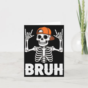 Skelett Rock On Bro Halloween Für Männer Jungen Ki Karte