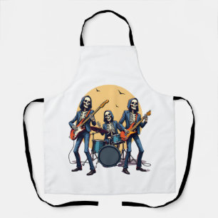 Skelett-Rockband � Lustiges Halloween-Shirt Schürze