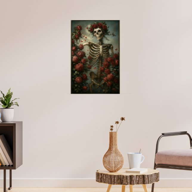 Skelett & Rosen Poster (Wohnzimmer 3)