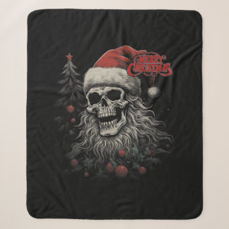 Skelett-Schädel Lustiges Frohe Weihnachten Santa P Sherpadecke