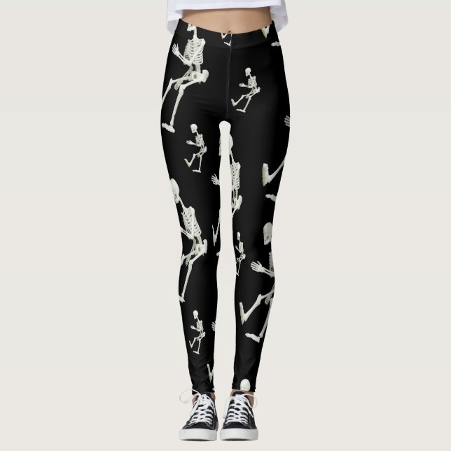 Skelett schwarze Leggings ihr (Vorderseite)