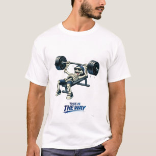 Skelett-Schwerbankdrücken Lustiges Fitness-Design T-Shirt
