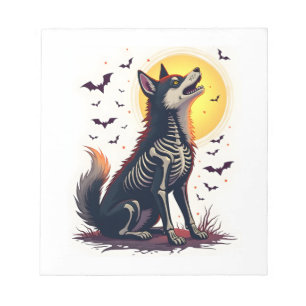 Skelett-Shiba-Schrei Notizblock
