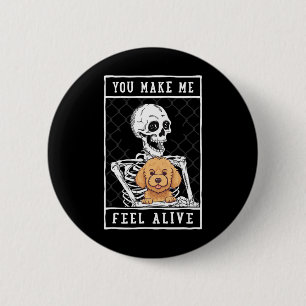 Skelett Sie fühlen Halloween Me Alive Button
