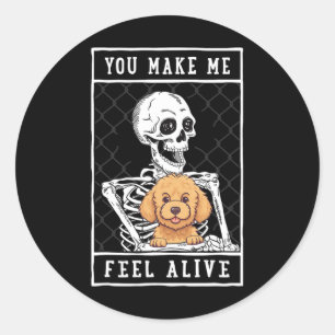 Skelett Sie fühlen Halloween Me Alive Runder Aufkleber