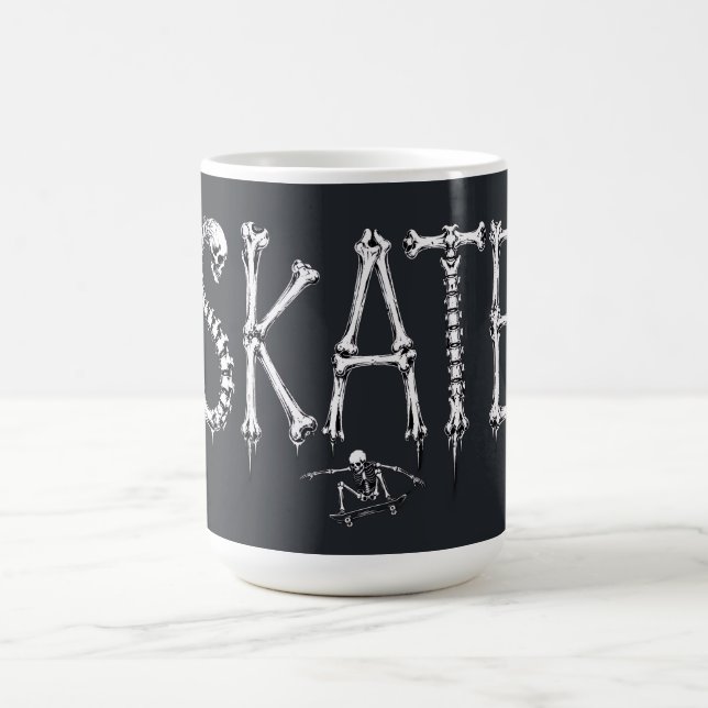 Skelett SKATE Horror Design Kaffeetasse (Mittel)