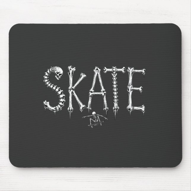 Skelett Skate Knochen Mousepad (Vorne)