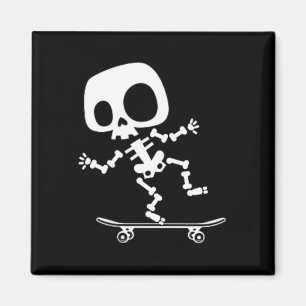 Skelett Skateboard Halloween Kostüm Spaß Skateboar Magnet