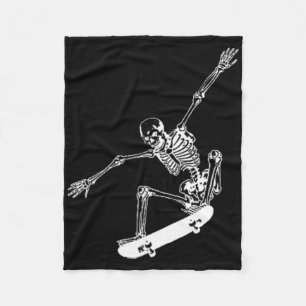 Skelett Skateboard Skull Halloween Skateboard Fleecedecke