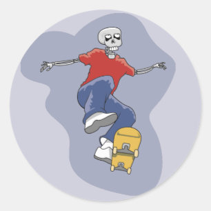 Skelett Skateboarden Aufkleber