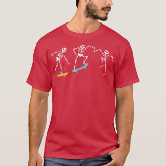 Skelett Skateboarding Pumpkin Jackolantern Hallow T-Shirt