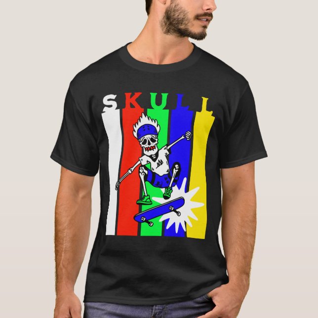 Skelett-Skateboarding T-Shirt (Vorderseite)