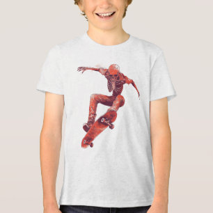 Skelett Skater Halloween Skateboarding T - Shirt