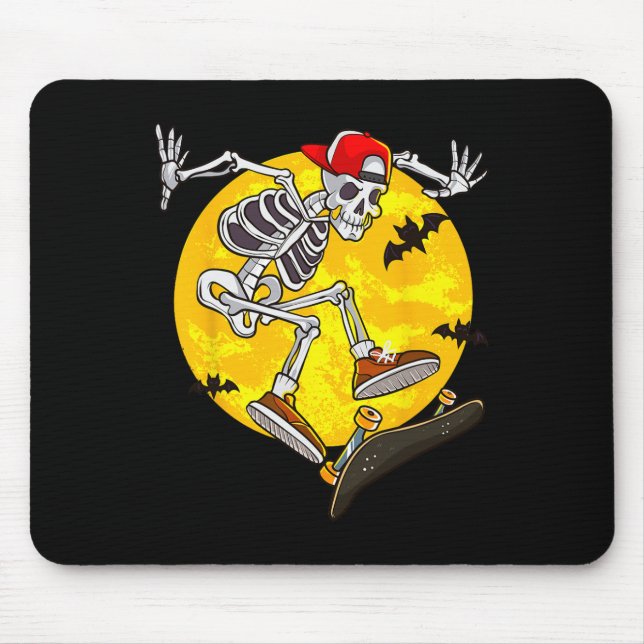 Skelett Skeleton Witziges Halloween Skate Mousepad (Vorne)