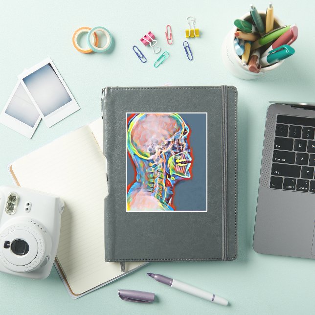 Skelett Skull Abstrakt Anatomie Original Kunst Aufkleber (iPad Hülle)