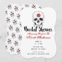 Skelett Skull Bones Schwarze Rote Rose Brautparty