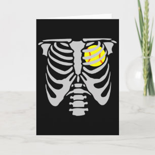Skelett Softball Spieler Kinder Lustiger Softball Karte