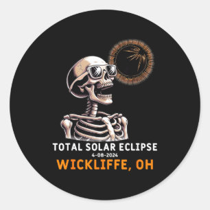 Skelett Sonnenfinsternis Wickliffe Ohio Runder Aufkleber