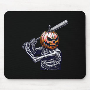 Skelett spielt Baseball Player Halloween Mousepad