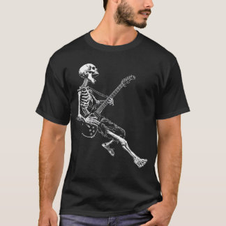 Skelett spielt Gitarre Rock And Roll Rock On Männe T-Shirt