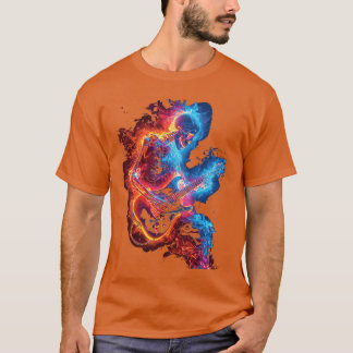 Skelett spielt Gitarre Rock Shredding Gitarre T-Shirt