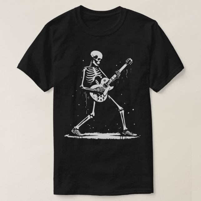 Skelett spielt Rock'n'Roll T-Shirt (Design vorne)
