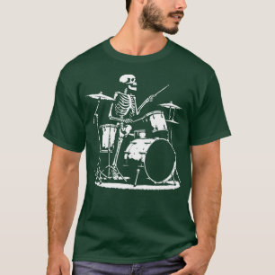 Skelett spielt Schlagzeug T-Shirt