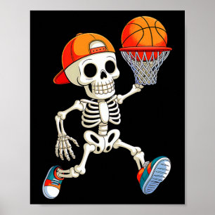 Skelett spielt Skelett Halloween-Kostüm Lustig Mic Poster