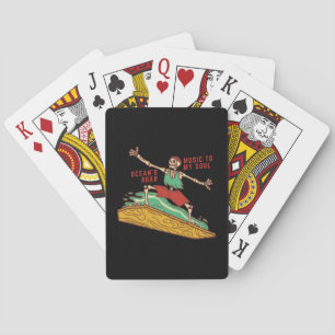 Skelett surfen auf spielkarten