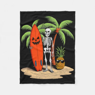 Skelett-Surfen Halloween-Strand-Feeling Spaß Fleecedecke