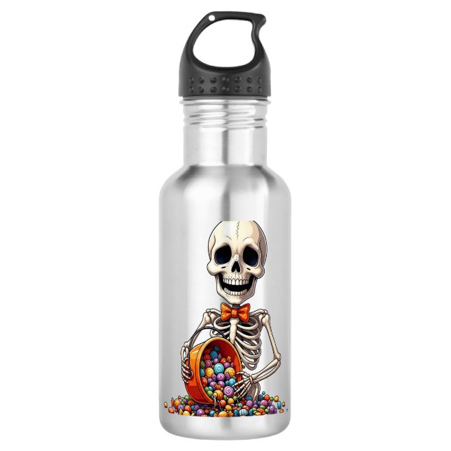 Skelett Süßigkeiten Schale Halloween Edelstahlflasche (Vorderseite)