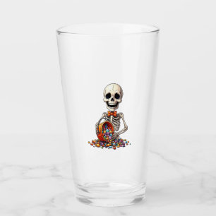 Skelett Süßigkeiten Schale Halloween Glas