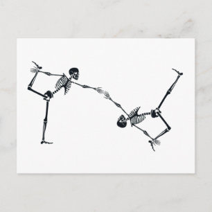 Skelett-Tanz-Halloween Postkarte