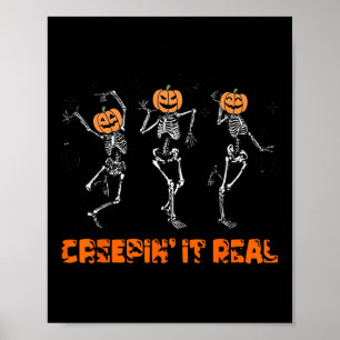 Skelett tanzt, creepy, Halloween lustig Poster