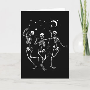 Skelett tanzt unter dem Mond Funny Happy Halloween Karte