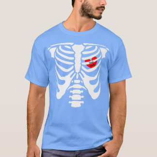 Skelett, tot im Inneren T, Skelett Herzkranzkäfig T-Shirt