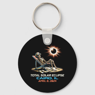 Skelett Total Solar Eclipse Cairo Illinois Schlüsselanhänger