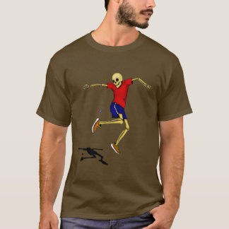Skelett trägt hackysack zur Schau T-Shirt