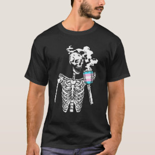 Skelett trinken Kaffee Trans Gender Pride Skull T-Shirt