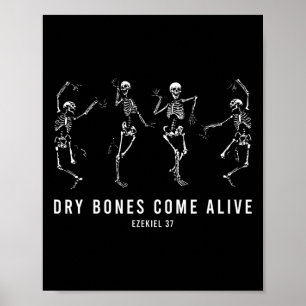 Skelett Trockenknochen kommen Christliches Hallowe Poster
