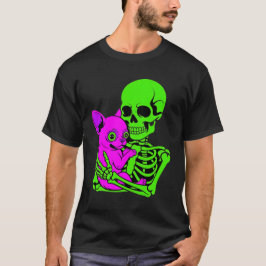 Skelett umarmender Chihuahua | Süßer gruseliger Hu T-Shirt