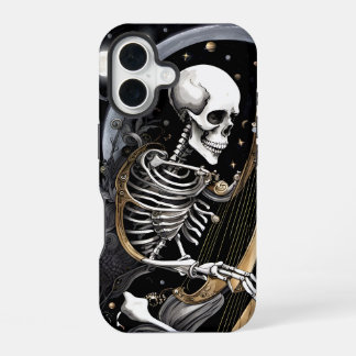 Skelett und Harfe I iPhone 16 Hülle