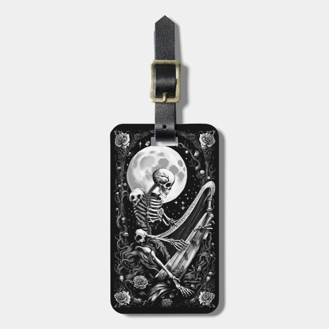 Skelett und Harn III Gepäckanhänger (Vorderseite vertikal)