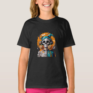 Skelett und Kürbis T-Shirt
