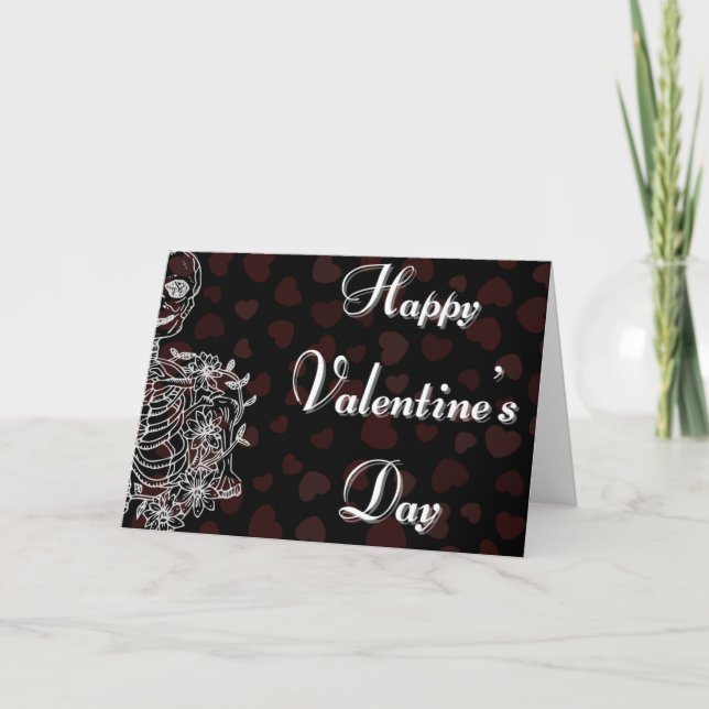 Skelett Valentinstag Karte (Vorderseite)