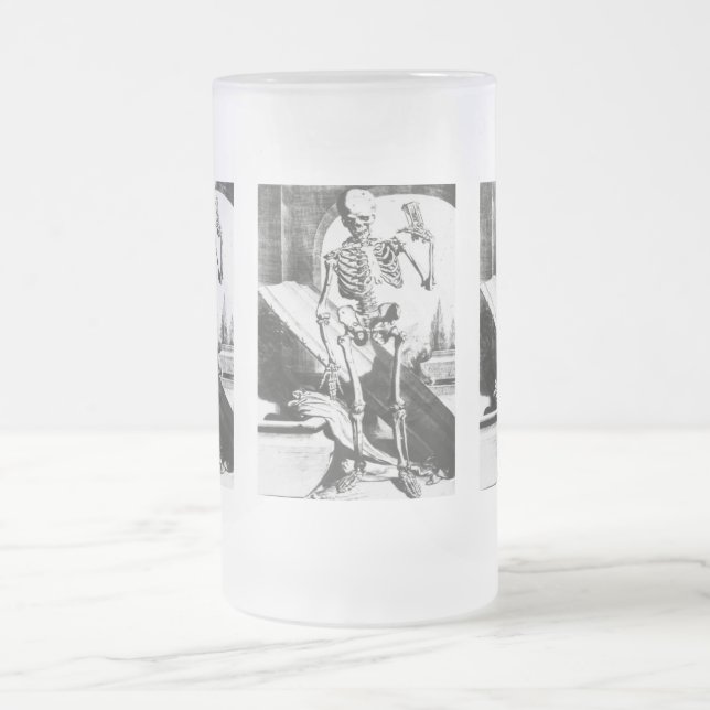 Skelett von Anatomia Humani Corporis Mattglas Bierglas (Mittel)